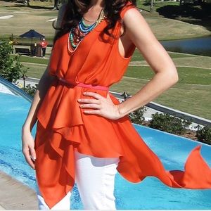 BCBG Asymmetrical Hem Top Size XS